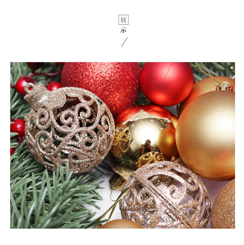 Christmas ball decorative 100/pcs golden red painted christmas tree decoration ball