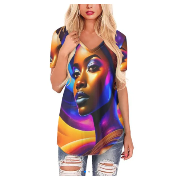 Dropshipping Ladies T Shirts Beautiful African Women Print Woman Blouses Wholesale Custom Picture Blouses and Shirts for Women