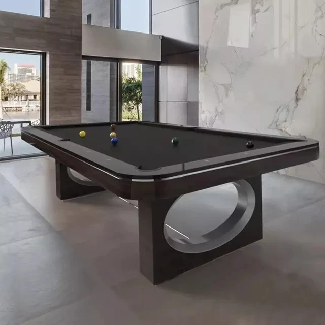 Бильярдный стол 9 футов деревянный классный Черный Модный бильярдный для досуга и