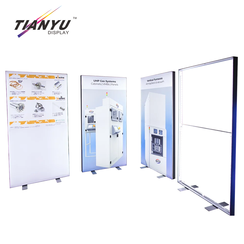 Tianyu Custom Double-sides Trade Show Booth Advertising Diaplsy Stand Led Light Box Frame Aluminum