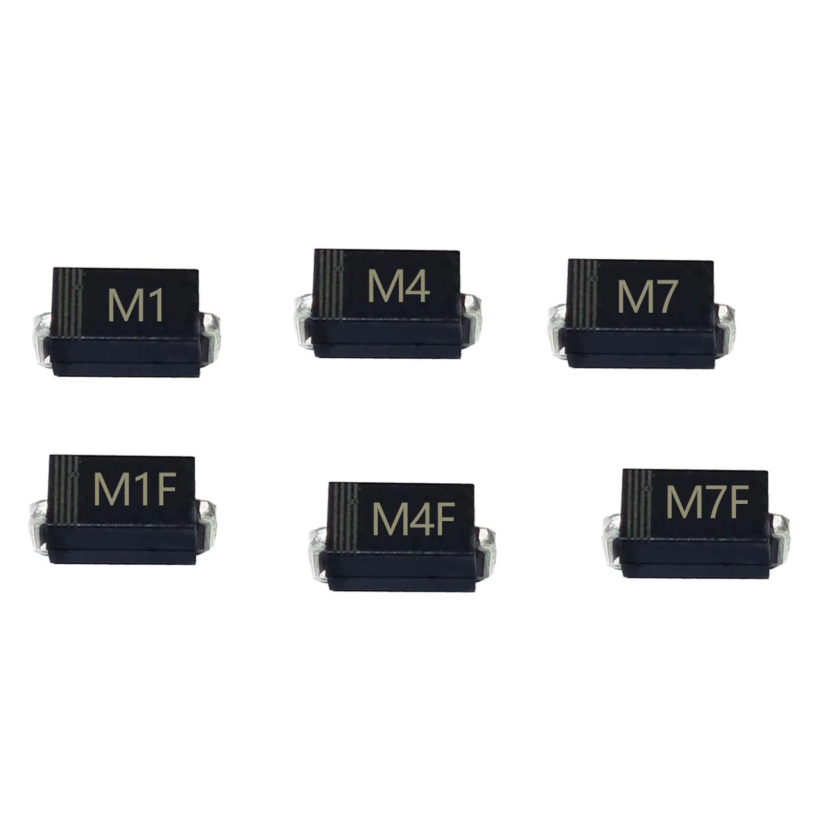 Rectifier Diode M1 M4 M7 M7F A7 F7 S1M S2M S3M 1N4007 FR107 package SMA(DO-214AC)/SOD123FL 1A 1000V full range