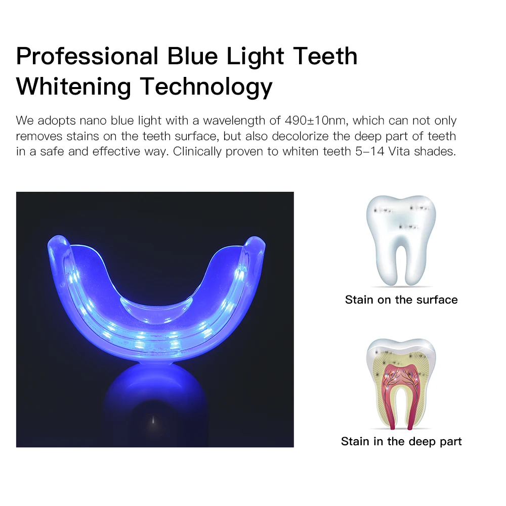 China Non Peroxide Custom Logo Private Label Wireless Dropshipping Home Use Snow Smile 2022 LED light Teeth Whitening Kit