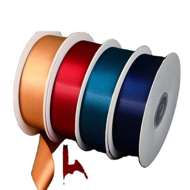 Factory wholesale 100 yards 38mm 100% polyester double face satin ribbon