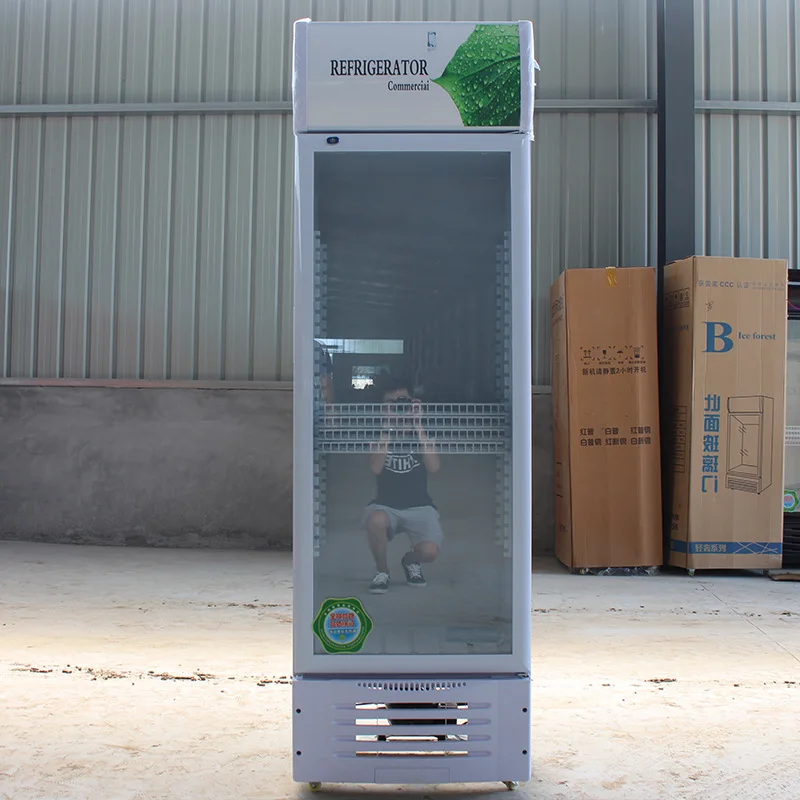 
Aibite 338L commercial supermarket pepsi single door glass fridge 