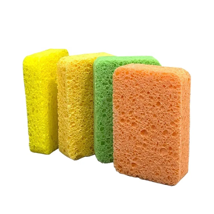 Multicolor Eco Friendly Compressed Cellulose Sponge Magic Biodegradable Kitchen Dish Washing Cleaning Sponge Cloth