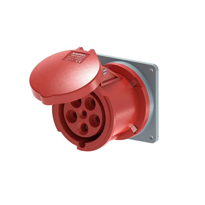 KRIPAL UKS3-B IP44  Industrial Socket  2P+E 63A  230V  Panel Mounted Socket Female Plug With European Standard