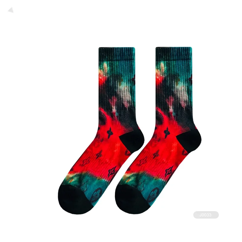 KAITE-2-J0078 sublimation printed cool crew socks crazied athletic sports socks