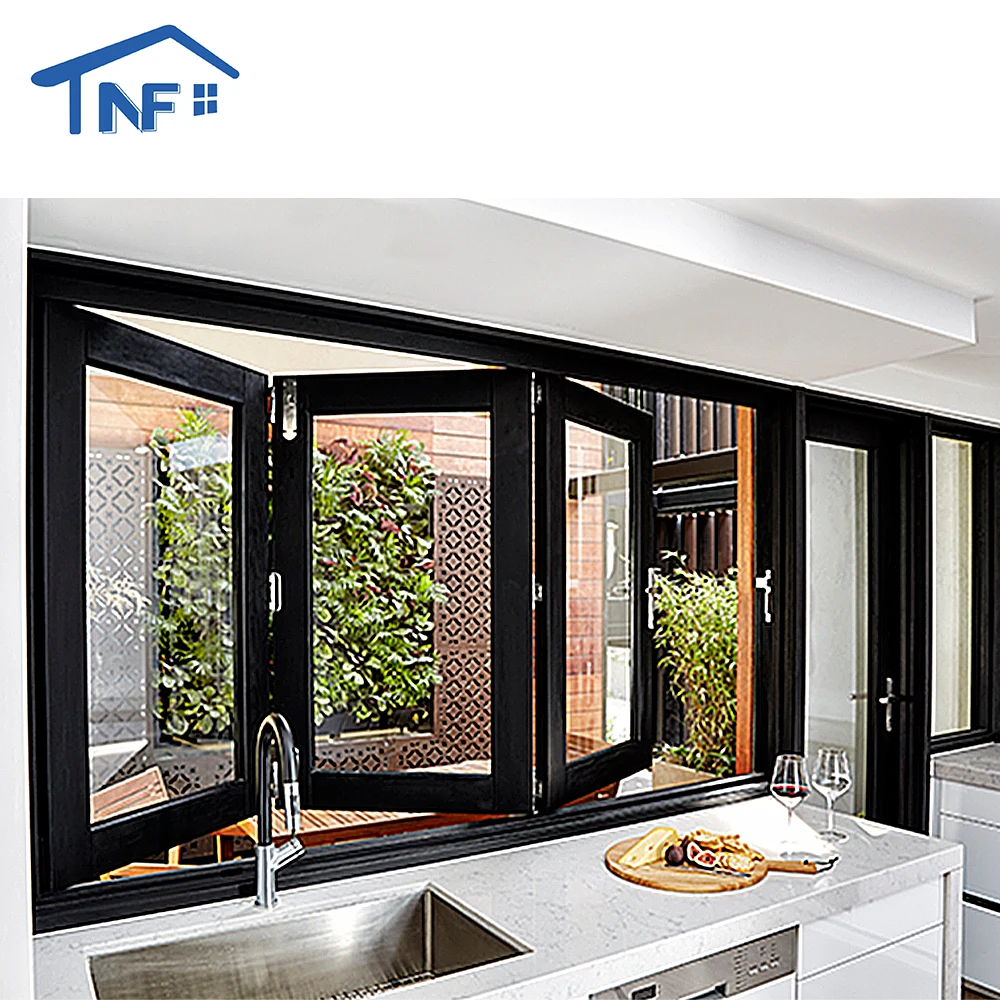 Thermal break aluminum accordion folding bifold windows price