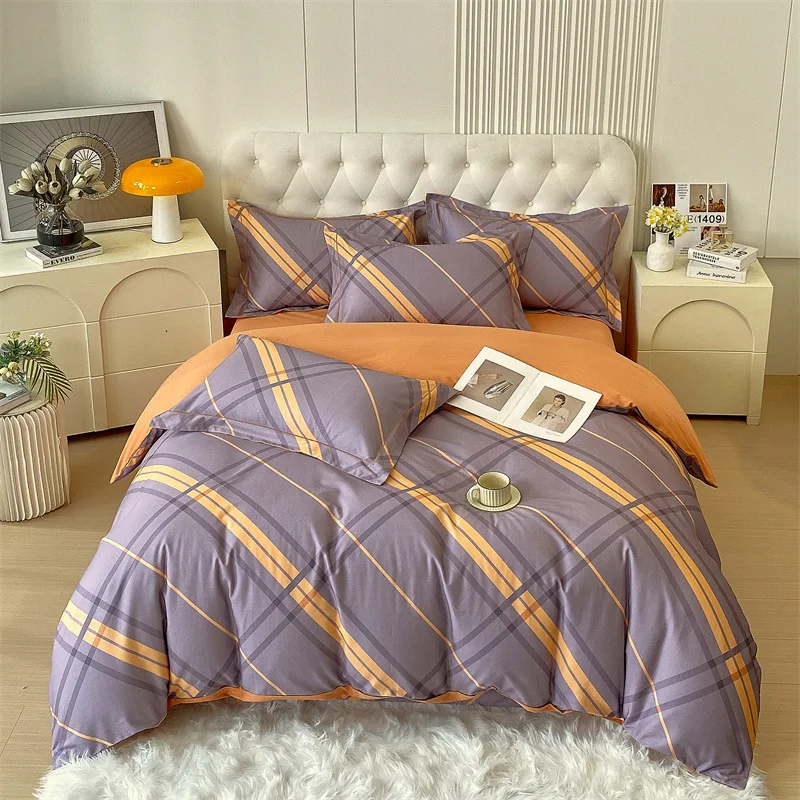 European Style Autumn Warm Beautiful Cotton Thick High Quality 4Pcs Digital Printed Bedding Sheet For Sleep