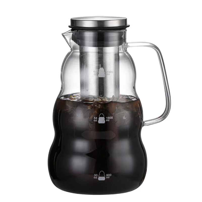 High borosilicate glass cold brew iced drip coffee hot and cold brew teapot