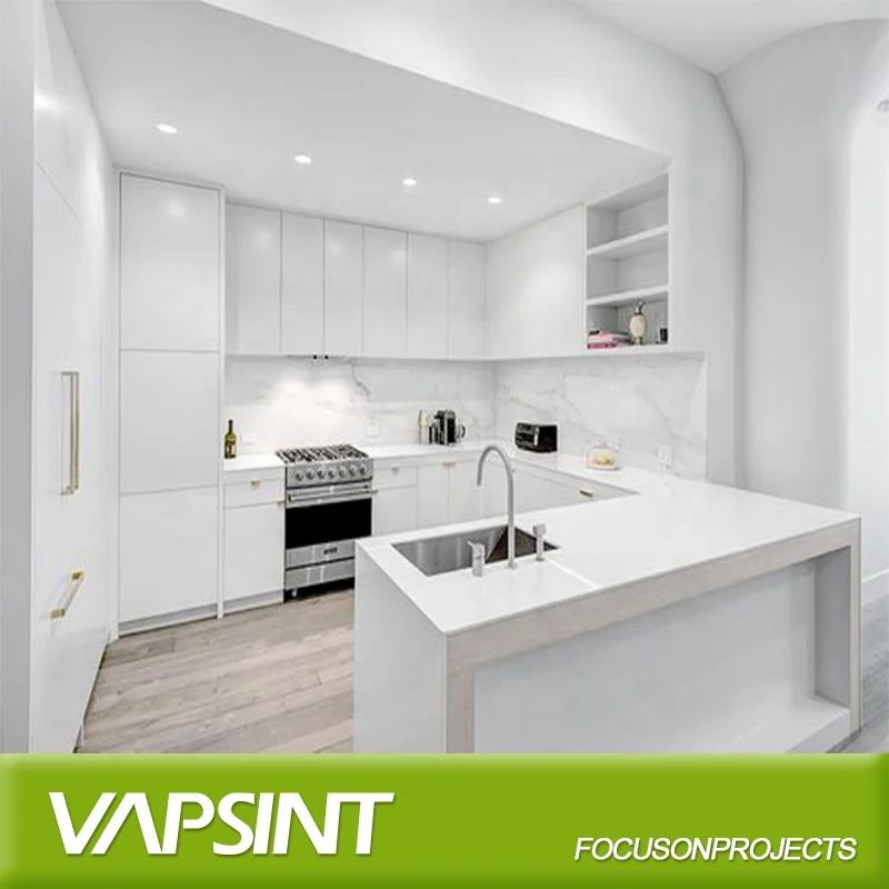 
High quality lacquer modular kitchen cabinet pvc white 