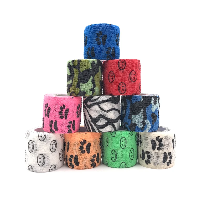 
Wholesale high quality elastic non woven cohesive leg bandage with printing 