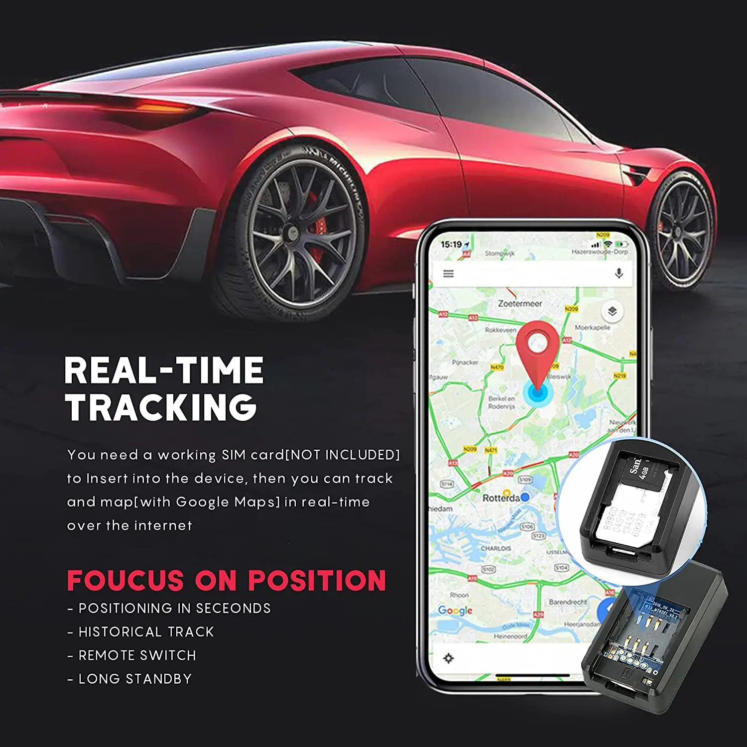 Mini Sim Card Location Car Tracking Gps Tracker 4g Microchip Gsm/gprs/ Gf07 App Control Pet Tracker Gps