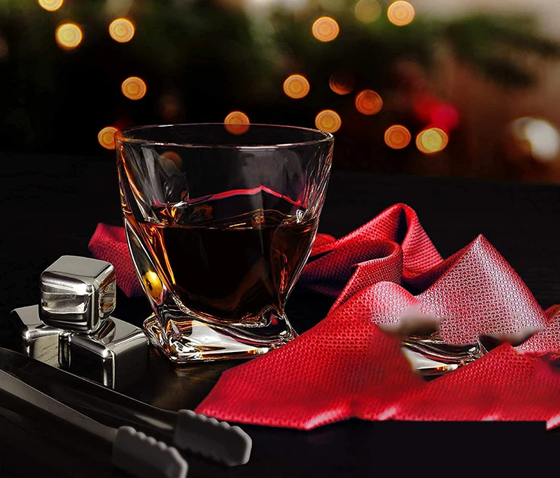 Tiktok  Hot Gift Products Reusable Whisky Chilling Wine Stones Stainless Steel Ice Cubes Set for Whisky Lover