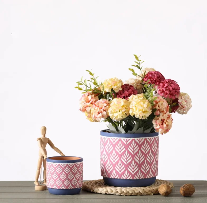 Green Terracotta Pots Indoor Outdoor Garden Supplies Fashionable Plant Set Small Succulents Flowers Wholesale Decorative Design