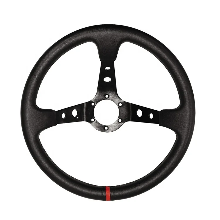 UTV Universal Sport Steering Wheel 13.8 /350 mm 6 Bolts Grip Vinyl Leather & Aluminum Racking steering wheel