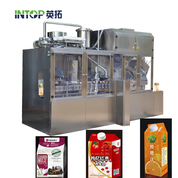 Автоматическая машина для наполнения бумажных коробок для сока или молока