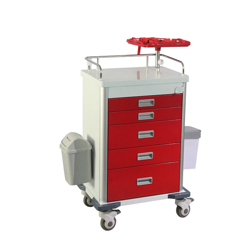 Modern Hospital ABS Plastic Emergency Medicine Medical Cart Crash Anesthesia Trolley For Clinic Use Treatment