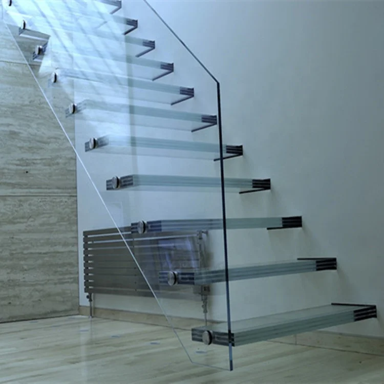 Qualified Triple Laminated Frosted Design Glass Panel For Staircase Stair Tread