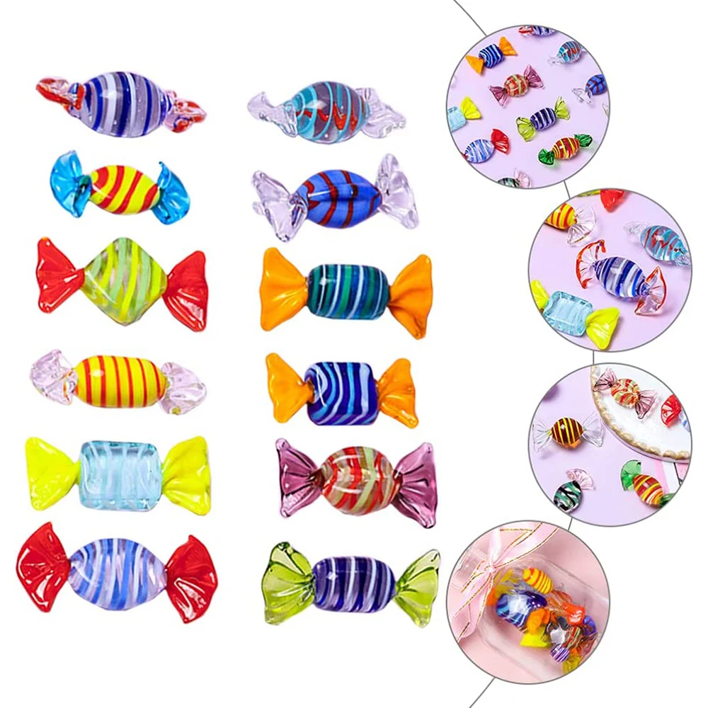 Mixed Styles Decorative Lampwork Murano Christmas Glass Candy Ornament for Festival Decorations Gift