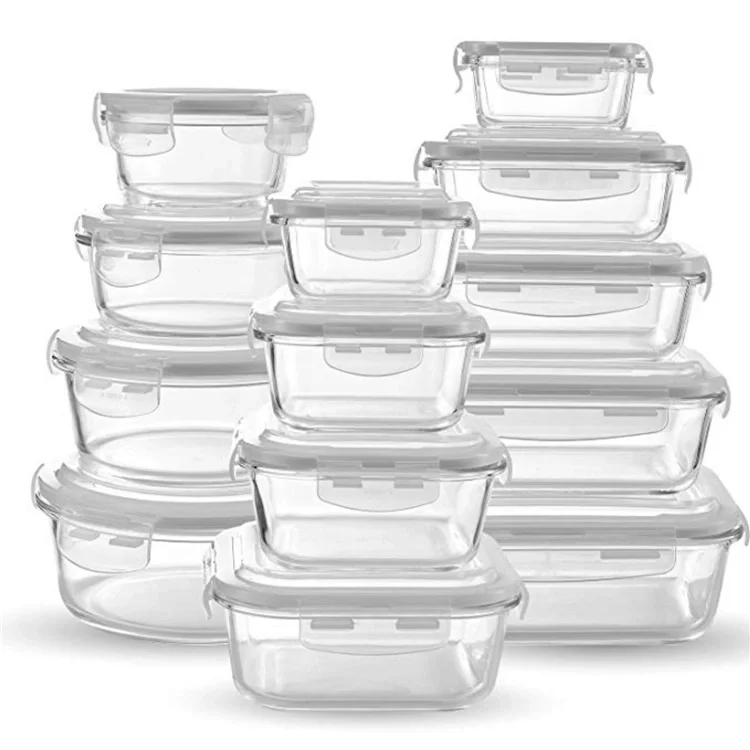 Professional storage containers lids glass food container set with high quality
