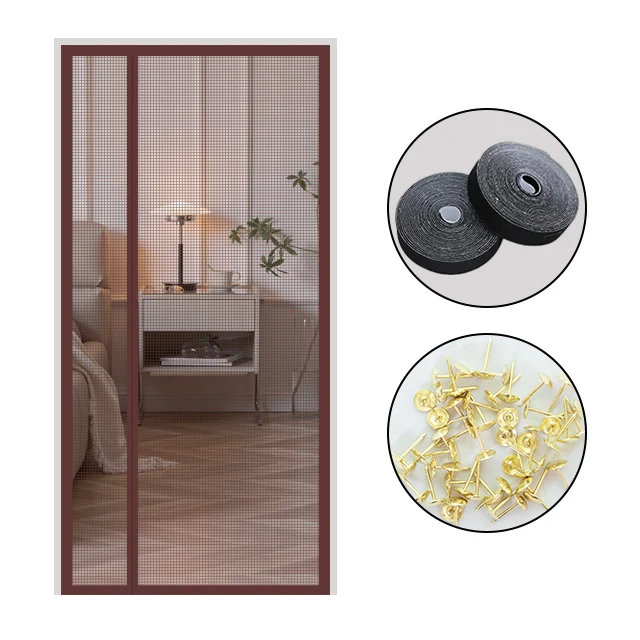 2024 Hot Sell Magnetic Door Screen Fly Screen Magnetic Soft Screen Door Mesh With Magnet