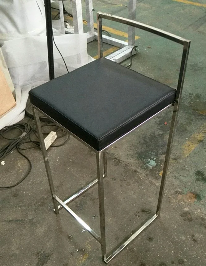 Modern Bar Counter Stools Kitchen Event High Chair Replacement Seats Gold Stainless Steel Stackable Bar stool