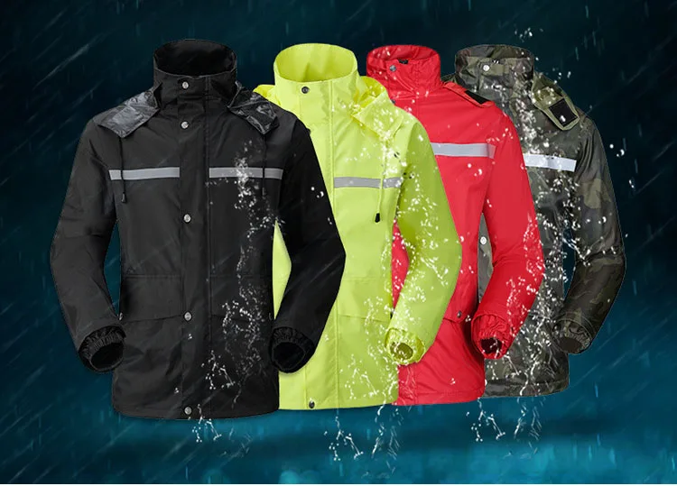 OEM Rain Wear Nylon Foldable Waterproof Rain Coats Mens Pocket Raincoats