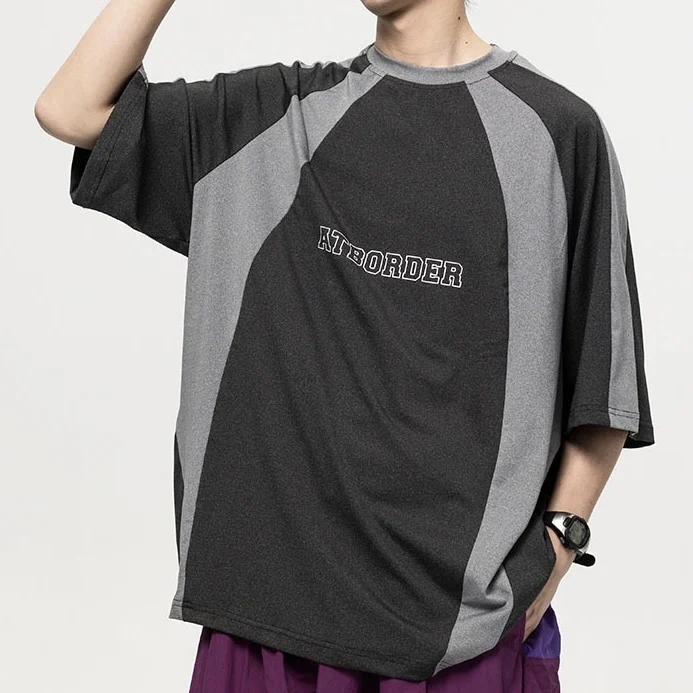 Хлопковая Футболка с нашивками на заказ, свободная черная футболка оверсайз, Винтажная футболка в стиле ретро для мальчиков