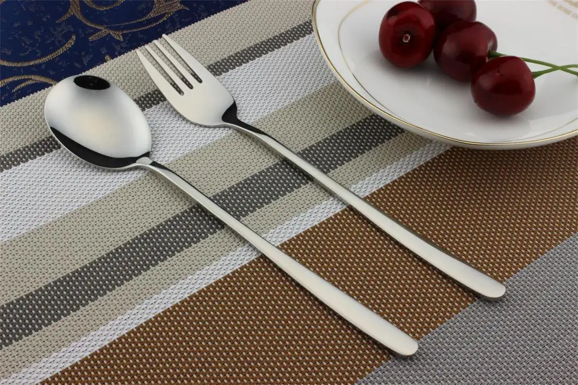 Korean style soup spoon reusable portable  fork chopstick metal stainless steel reusable wedding cutlery set