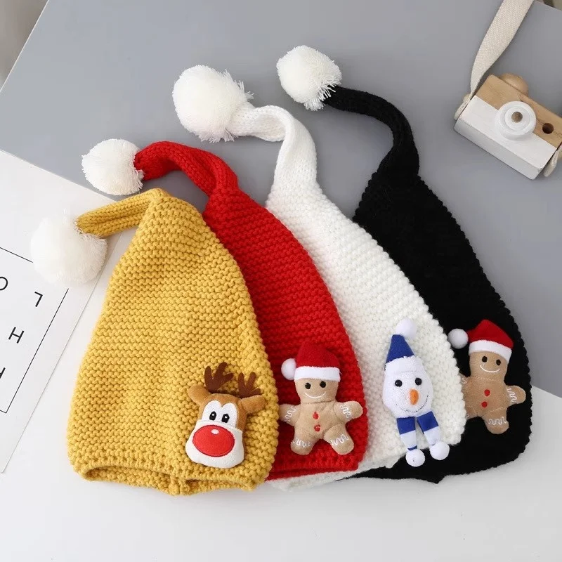 Christmas Baby Hat Winter Pompom Beanie Hats Cute Cartoon Knit Baby Girl Boy Cap For Kids