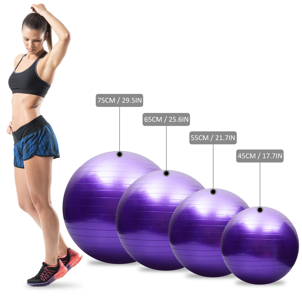 yoga ball 45cm55cm65cm75cm85cm95cm Size customization pvc ball for gym yoga