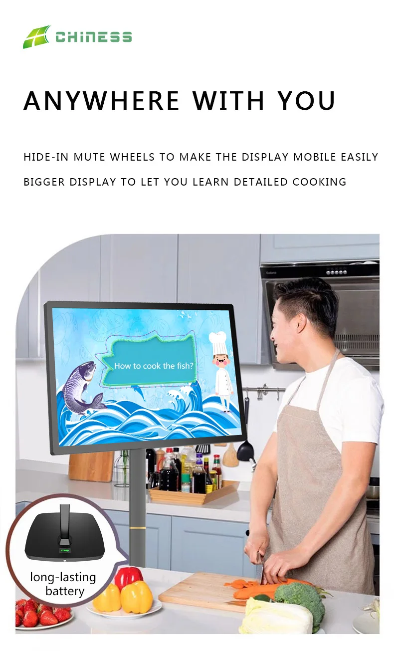 CNS-215MSD 2024 hot sales 21.5' 23.8'  32'  High Brightness Monitor Large Smart BestieTV Stand Tv Follow By Me Portable tv