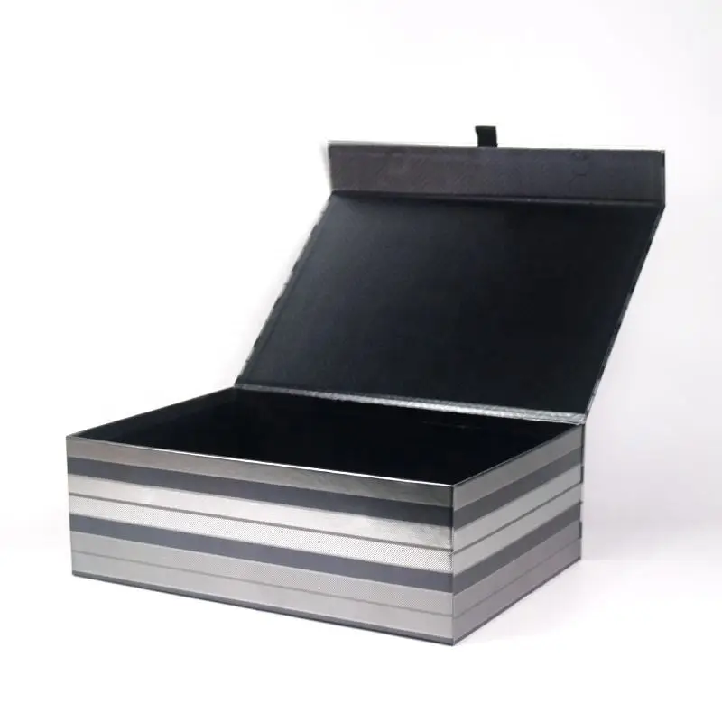 Large High-end Low MOQ Custom Logo Sliver Cardboard Printing Paper Gift Boxes Packaging