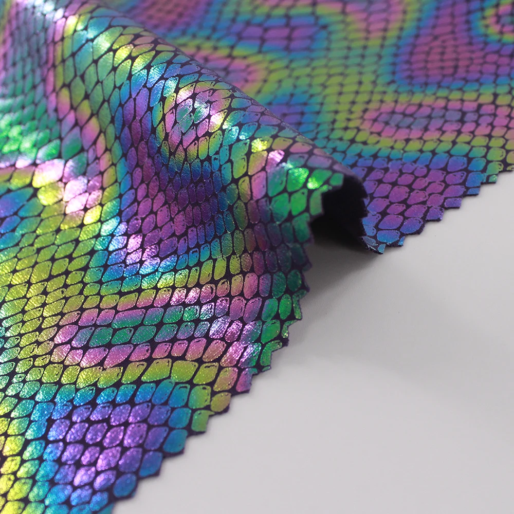Wingtex 2022 Hot Sale Foil Print Hot Stamping Fish Scale Print Spandex Fabric For Dress