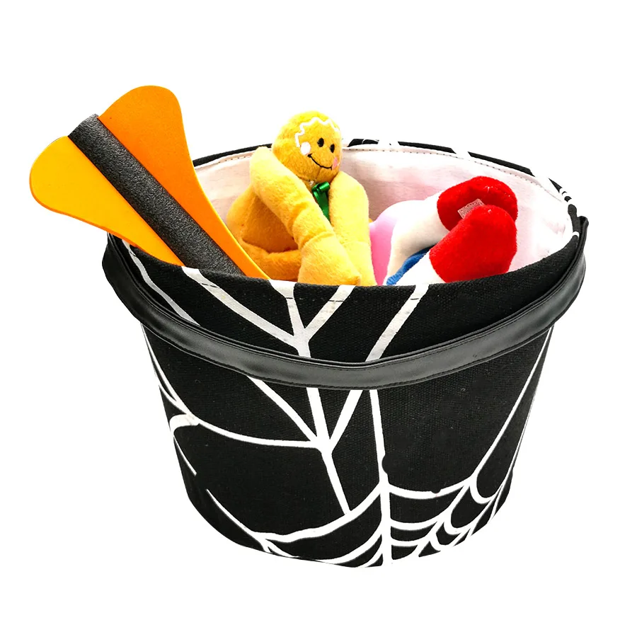 Ведро для конфет на Хэллоуин в виде тыквы-паука