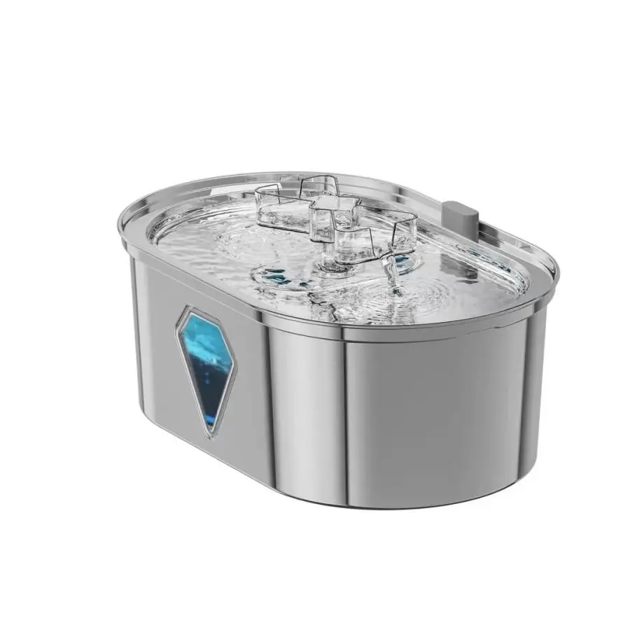 2024 NEW Large Capacity 3.5L Cat Drinking   Fountain LED light Pet Water Feeder for Cat Stainless Steel