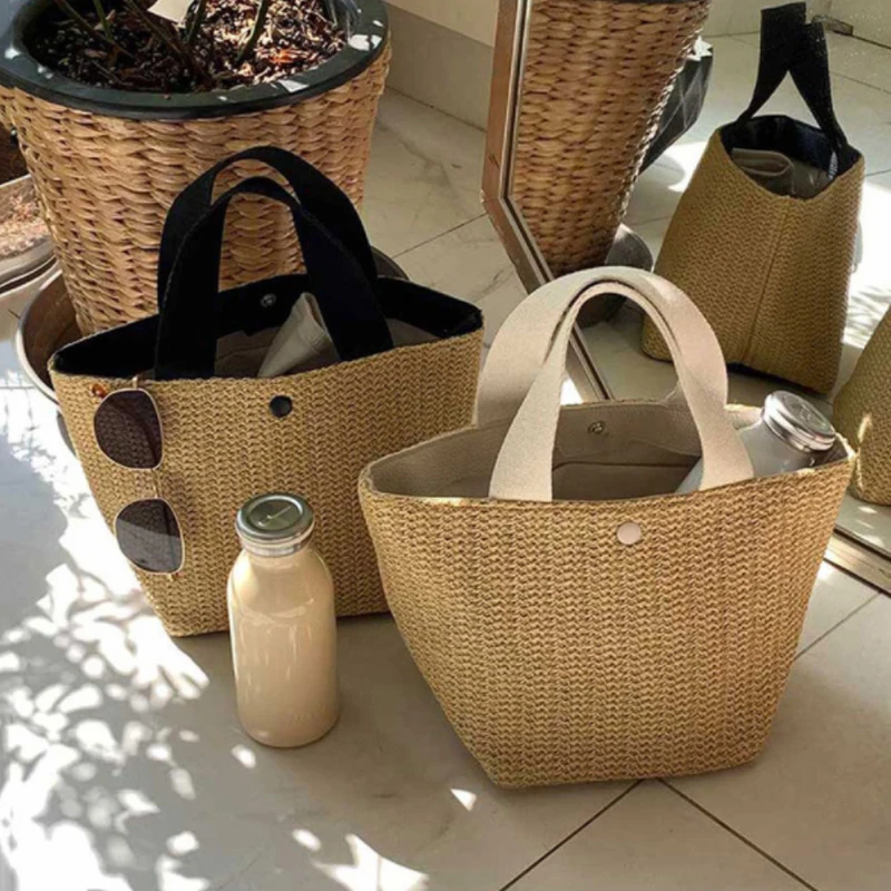 New Arrival Sac A Main Mini Tote Bags Elegant Straw Handbag Summer Beach Bag For Women 2024