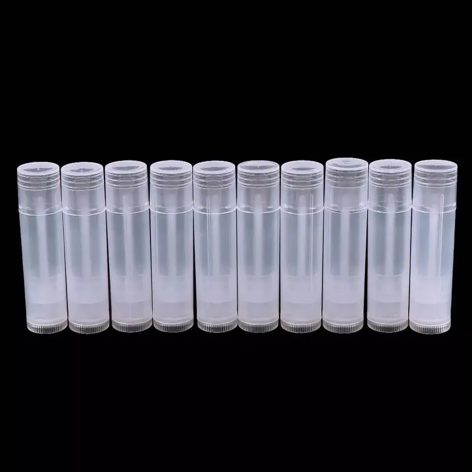 Wholesale 5g round Transparent Empty Chapstick Tubes Small Lip Balm Containers Cute Lip Balm Tube twist up