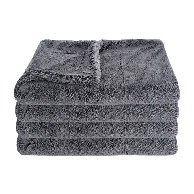 1400 gsm absorbent quickdry big plush twisted microfiber logo car drying towel car care polishing wash towels