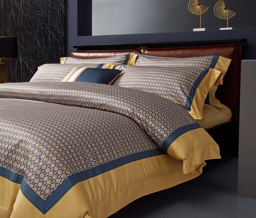 Luxury Egyptian cotton bedding sets customizes digital print bed sheet set