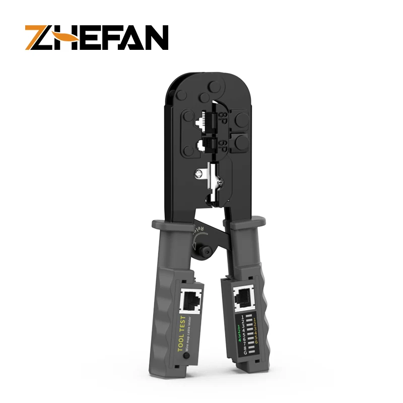 ZHEFAN Network Tool With Tester For 8p/6p/4p Network Crimper With Cable Tester Rj45 Crimping Tester Tool