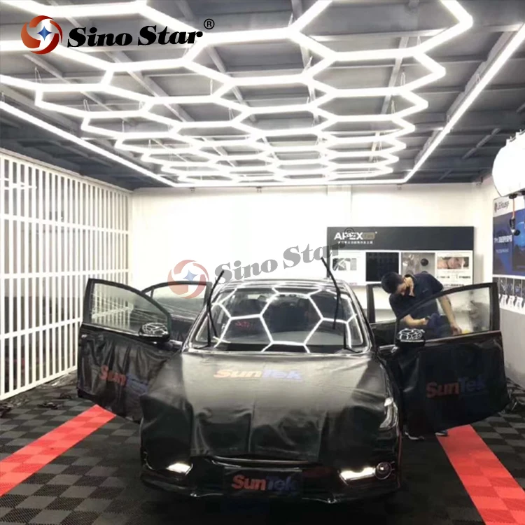 ST1028 Sino star professional factory produce LED hexagonal workshop light for the car polish equipment booth
