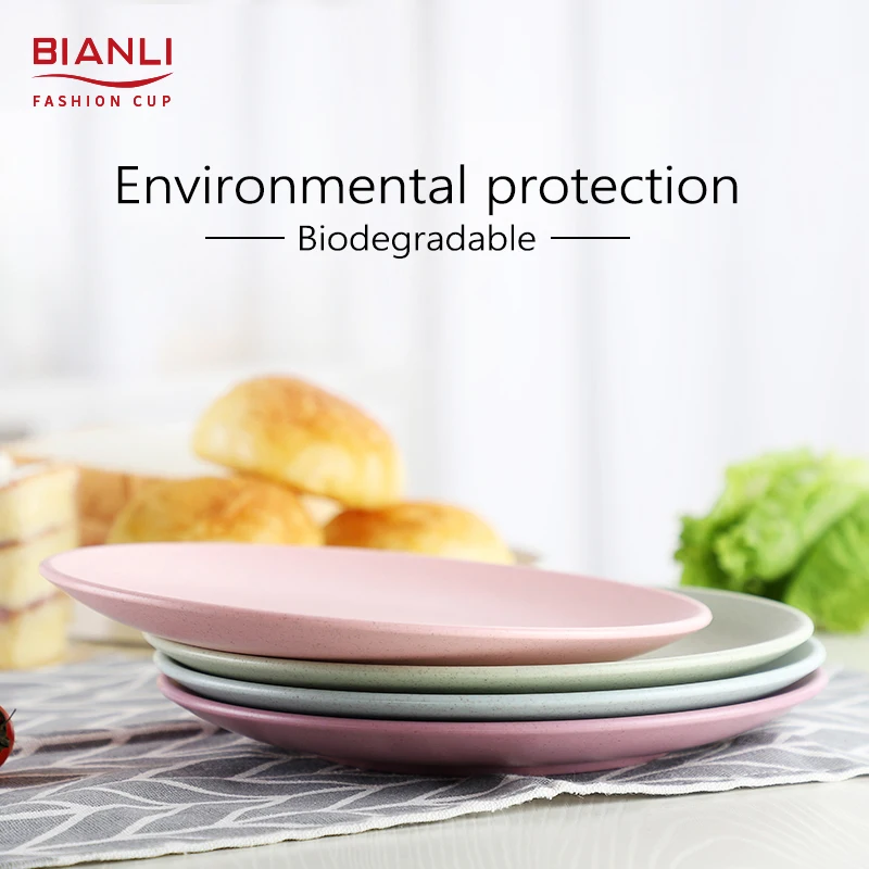 24 PCS /Set Custom Bpa Free Eco Friendly Unique Kids Wheat Straw Tableware Reusable Dinnerware Sets