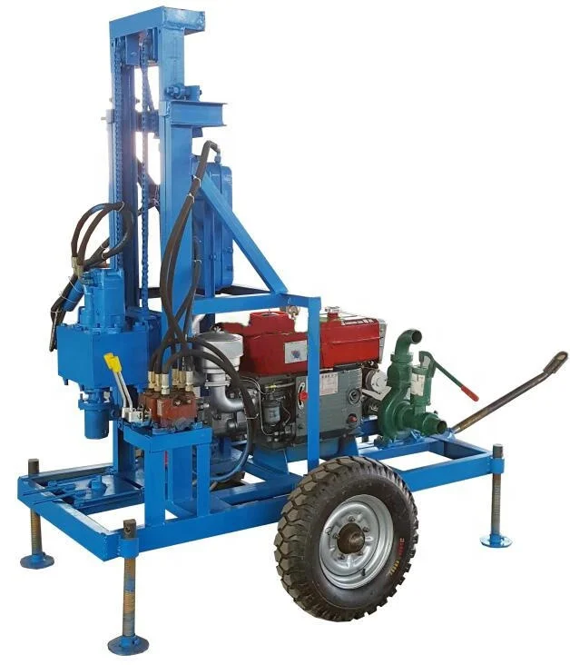Top Selling Water Well Drilling Machine in China RCS200P Reaching Depths of 150M with Two Wheels at an Attractive Price
