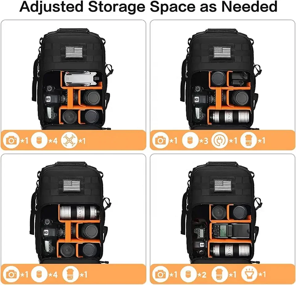 Laptop Compartment Compatible Tactical Camera Bag Backpack Dslr/slr/mirrorless Photography Waterproof Camera Backpack
