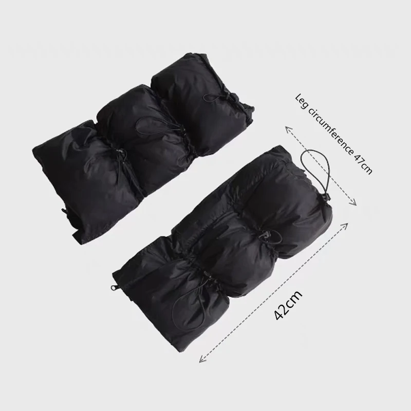 Custom Women Duck Down Leg Warmers Adjustment Nylon Calf Socks Puffy Lightweight Windproof Warm y2k Leg Warmer for Winter