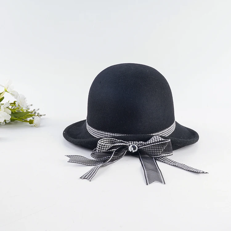 Wholesale Decorate Wool Felt Handmade Cloche Hat for Women