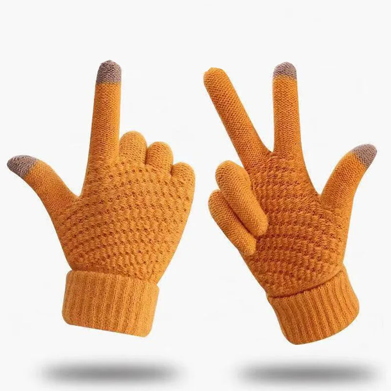 Warm touch screen gloves Polyester riding cold cashmere gloves thickened outdoor riding non-slip gloves