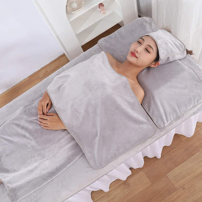 Wholesale Super Absorbent Salon Towel Sets Body Wrap Hair Turban Grey Microfiber Beauty Salon Spa Beauty Towels Sets